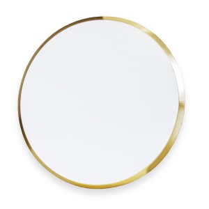 Minimalistyczne, owalne lustro w złotej ramie 117747A