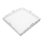 Elegancka, biała, drewniana taca 109628