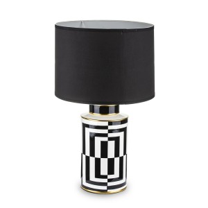 Duża czarno-biała lampa ceramiczna stojąca 131242
