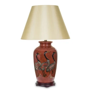Lampa ceramiczna z motywem zwierzęcym z abażurem 69175