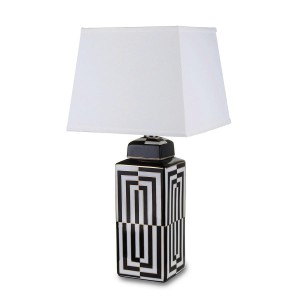 Piękna czarno-biała lampa stołowa 137537