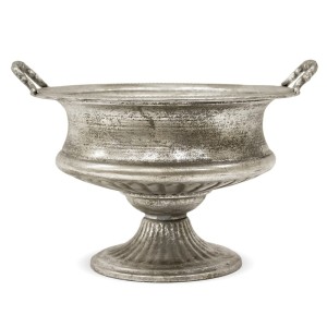 Metalowy wazon srebrna osłonka stylowa 100836