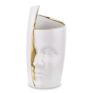 Ceramiczny biały nowoczesny wazon 136007