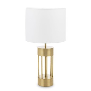 Złoto biała lampa stołowa na komodę 145756