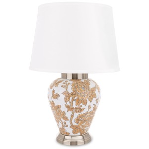 Stylowa lampa ceramiczna stołowa z motywem roślinnym 166476