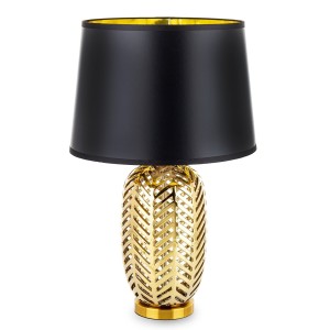 Ażurowa-lampa-stolowa-zlota-czarna-z-kloszem-elegancka-glamour
