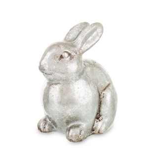 Figurka Srebrny Królik  19,5 cm | Dekoracja Wielkanocna