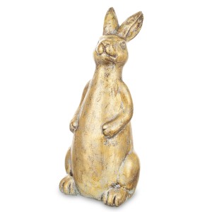 Złota Figurka Królika 31,5 cm | Dekoracja Wielkanocna
