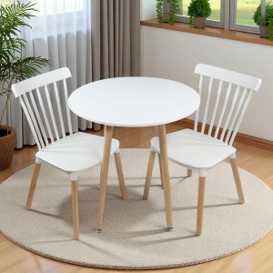 Zestaw stół 70cm + 2 krzesła w stylu skandynawskim do salonu, kuchni, jadalni