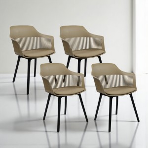 4x fotele ażurowe plastikowe eleganckie nowoczesne krzesła do salonu