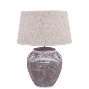 Postarzana lampa stołowa lampka nocna z kloszem