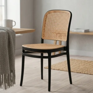 Krzesło Ażurowe LOFT Czarne Boho Industrialne Skandynawskie Do Salonu Ogród