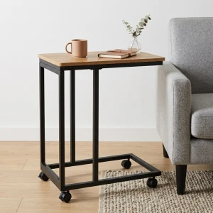 Stolik Boczny Kawowy Pod Laptopa Na Kółkach Metalowy Stół LOFT Industrialny