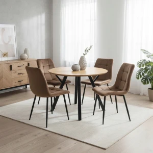 KRZESŁA WELUROWE TAPICEROWANE PIKOWANE BRĄZOWE VELVET DO JADALNI SALONU x4