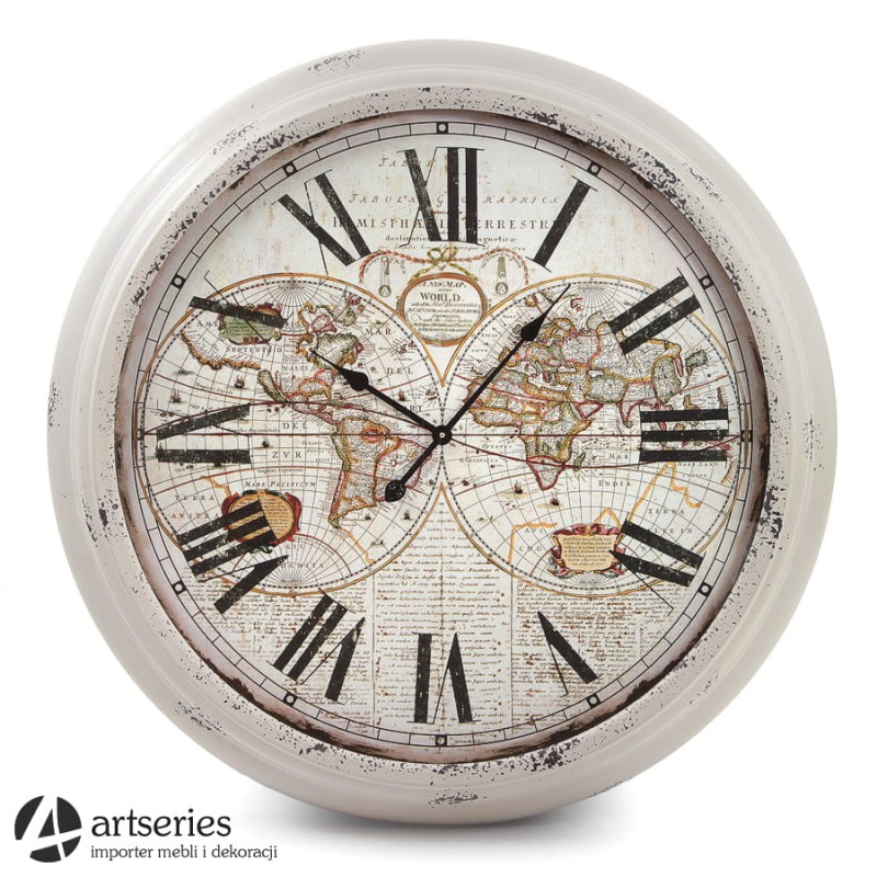 Zegar stylowy z mapami 97155