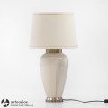 Elegancka, duża lampa z ceramiki z kloszem