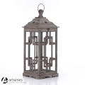 Lampion drewniany szary 94479d